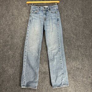 Frame Jeans Womens 24 Le Nouveau Straight Cotton Stretch Light Wash Pockets